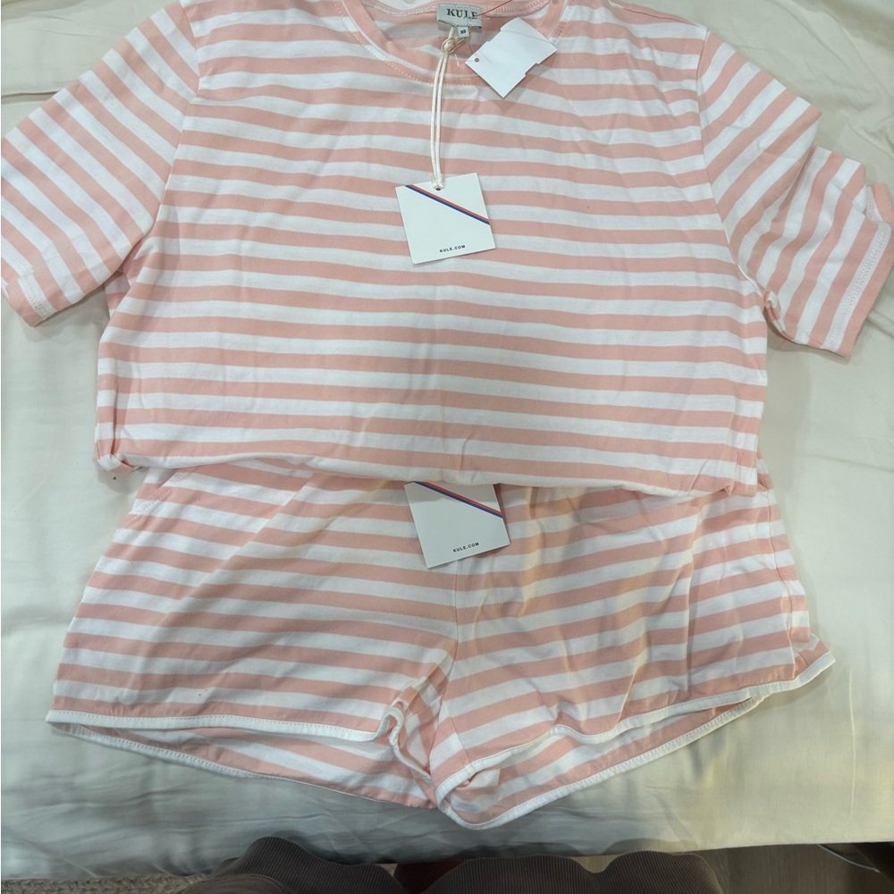 KULE Pink Striped Pajama Set